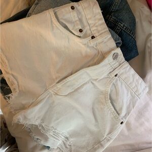 Zara white jean shorts